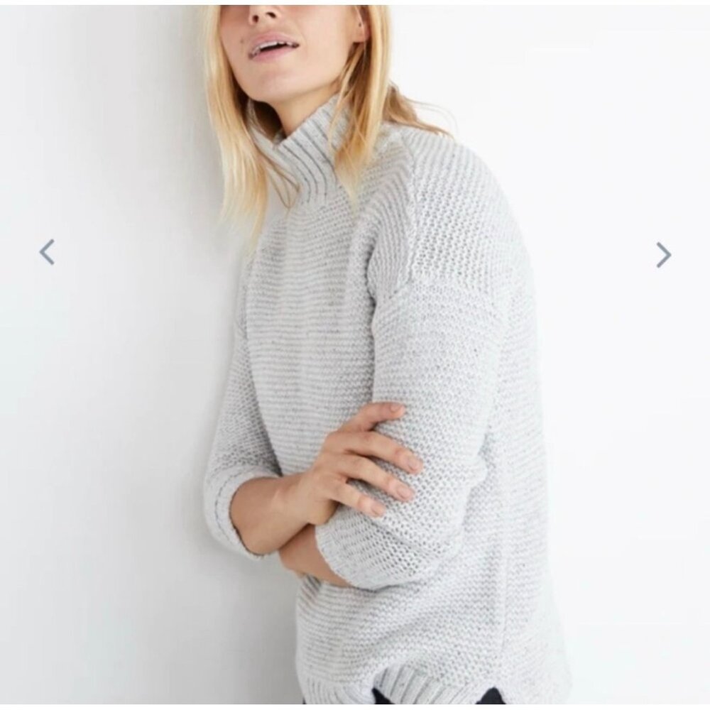 Marine Layer Remi Womens Heather Grey Neps Turtleneck knit Sweater size Small